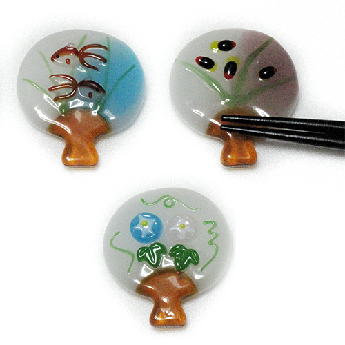 Chopstick Rests Uchiwa -Round Fan- Chopstick Rests Uchiwa -Round Fan-