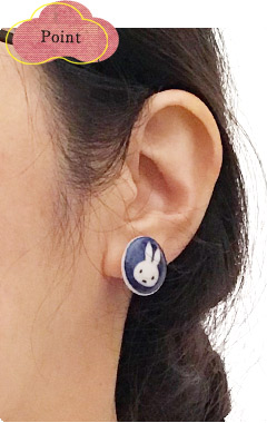 Miffy earrings Mino-yaki