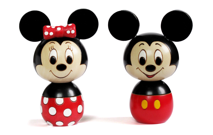 Mickey ＆ Minny Mouse Kokeshi