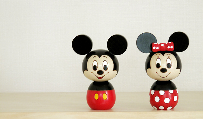 Mickey ＆ Minny Mouse Kokeshi