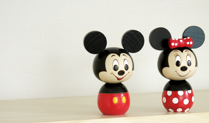 Mickey ＆ Minny Mouse Kokeshi