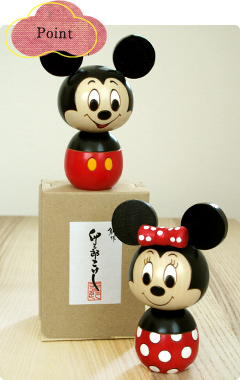 Mickey ＆ Minny Mouse Kokeshi