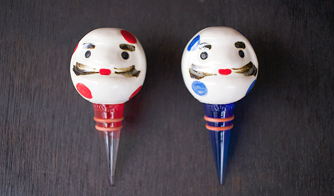 Daruma wine stoppers