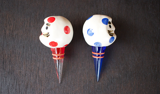 Daruma wine stoppers